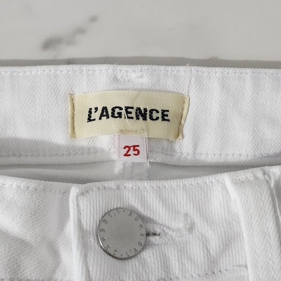 2/$50 L’Agence White Straight Leg Jeans Size 25 - Picture 4 of 6